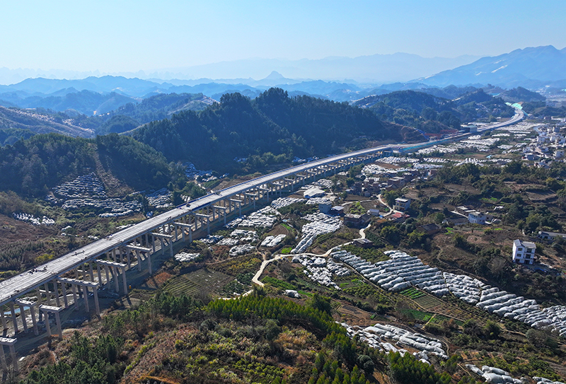 荔浦連線項目茶城互通主線橋半幅貫通現(xiàn)場.jpg